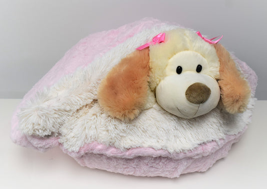 Baby Pink Mink & Cream Shag Snuggle Bed