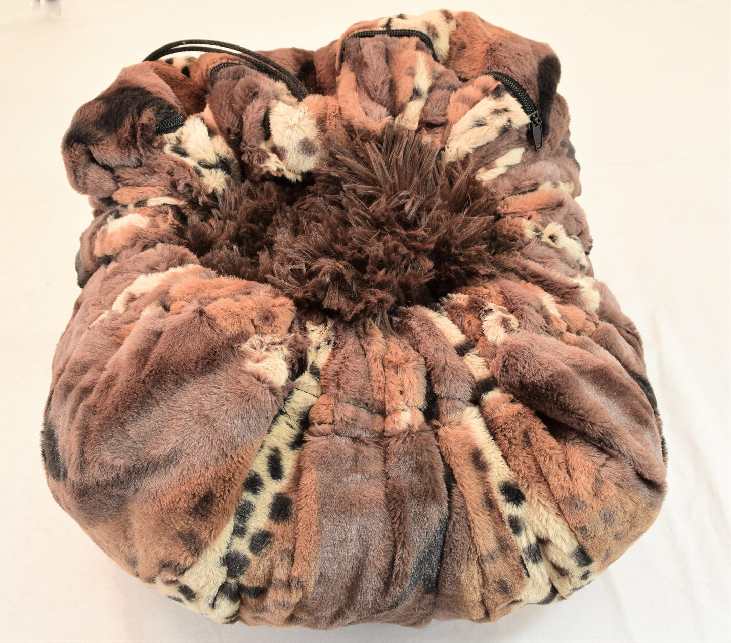Exotic Fur Gold & Chocolate Shag Travel Bed/Blanket