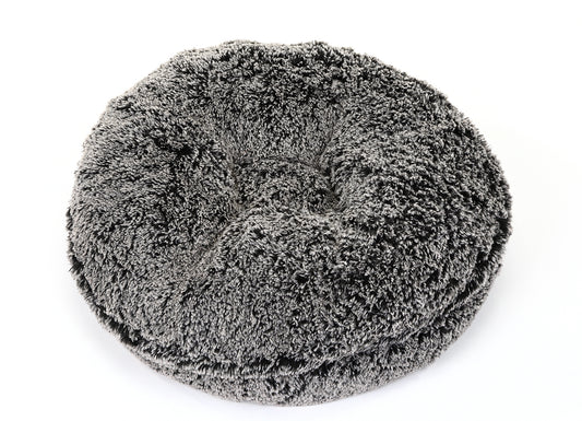 Black Frosted Shag Bagel Bed