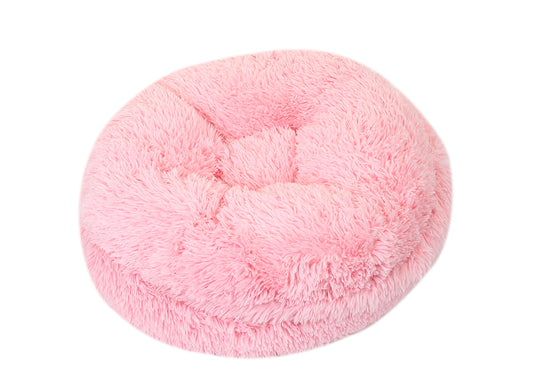 Light Pink Shag Bagel Bed