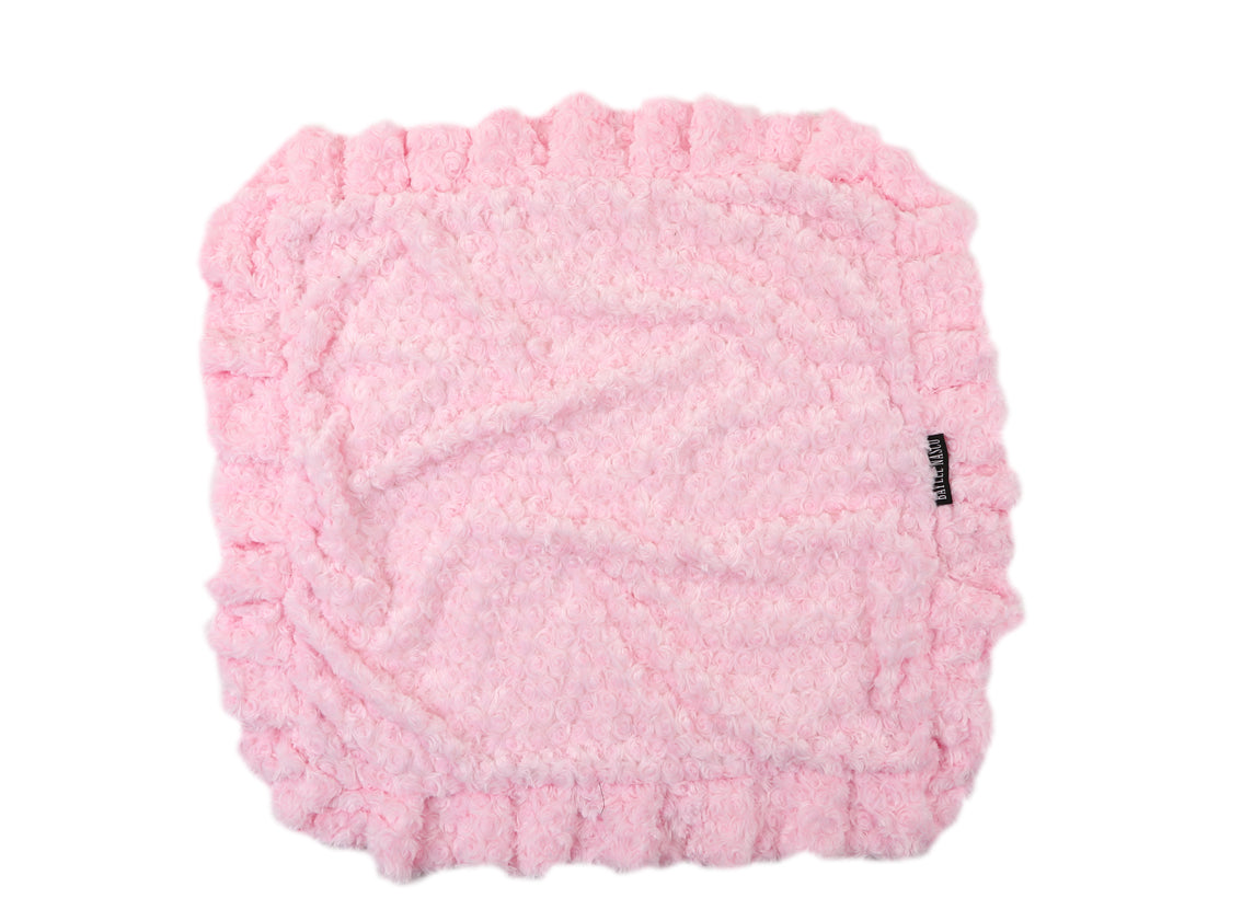 Pink Rosebud with Cream Shag Blanket