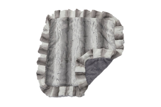 Platinum Grey & Charcoal Mink Blanket