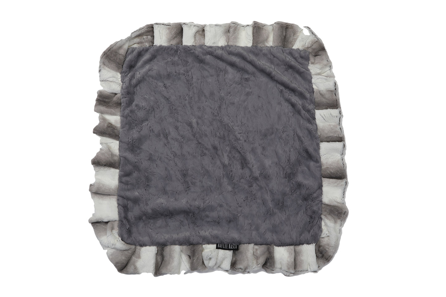 Platinum Grey & Charcoal Mink Blanket