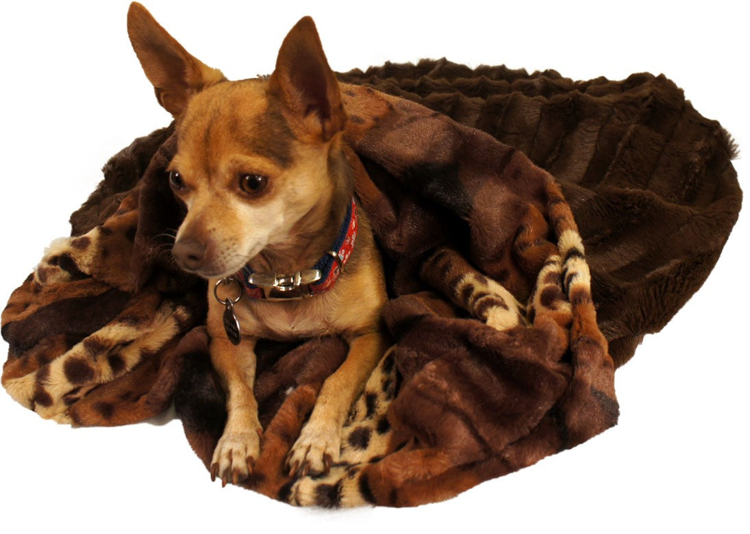 Exotic Fur Brown/Gold & Brown Mink Cuddle Pouch