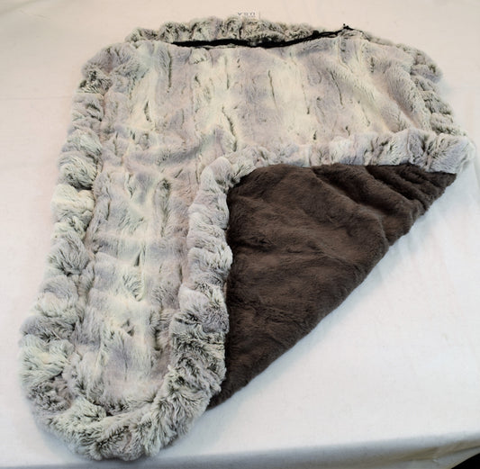 Silver Fox & Grey Shag Travel Bed/Blanket