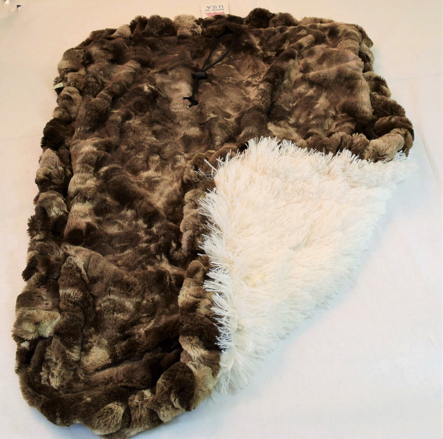 Grey Rabbit & Cream Shag Travel Bed/Blanket