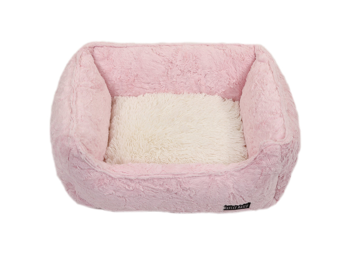 Light Pink Mink with Cream Shag Lounge Bed