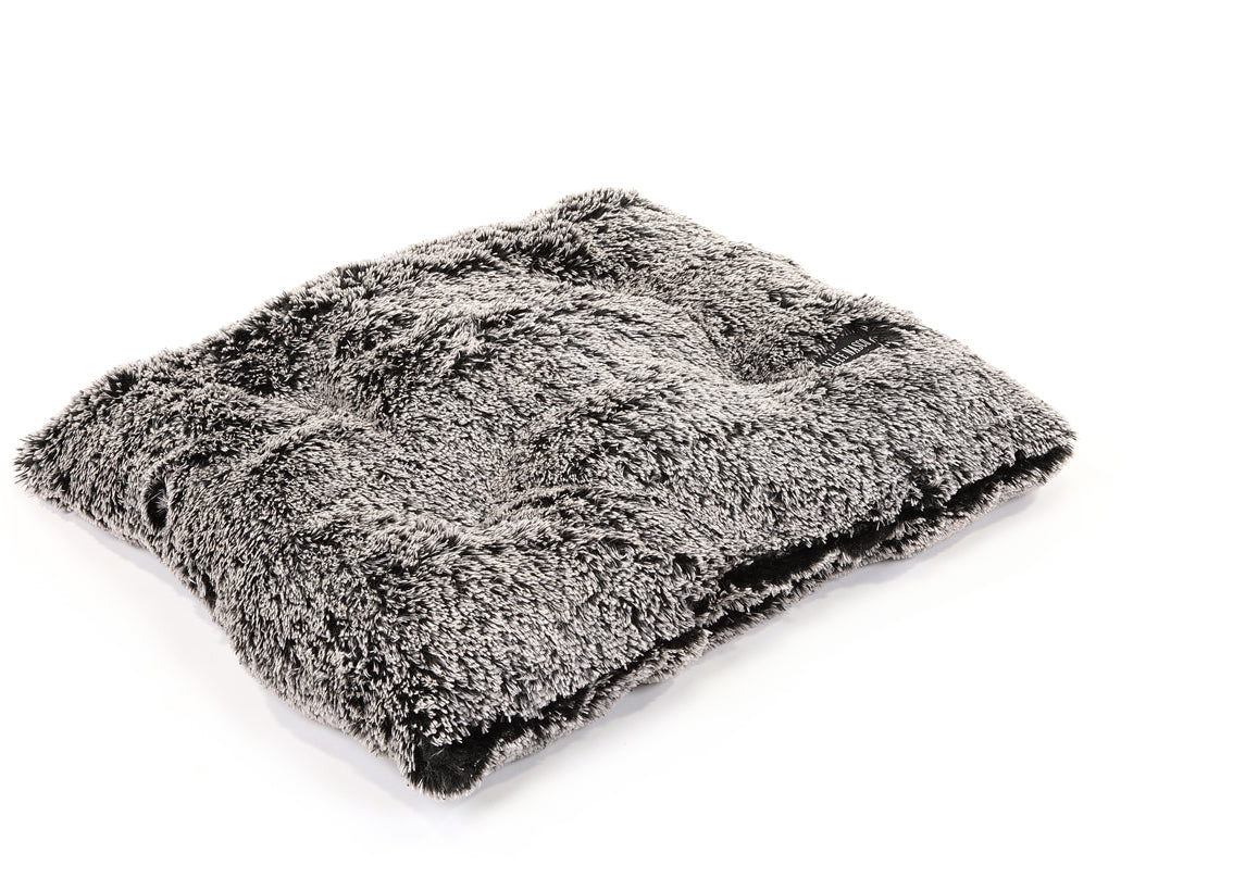 Black Frosted Shag Pillow Bed