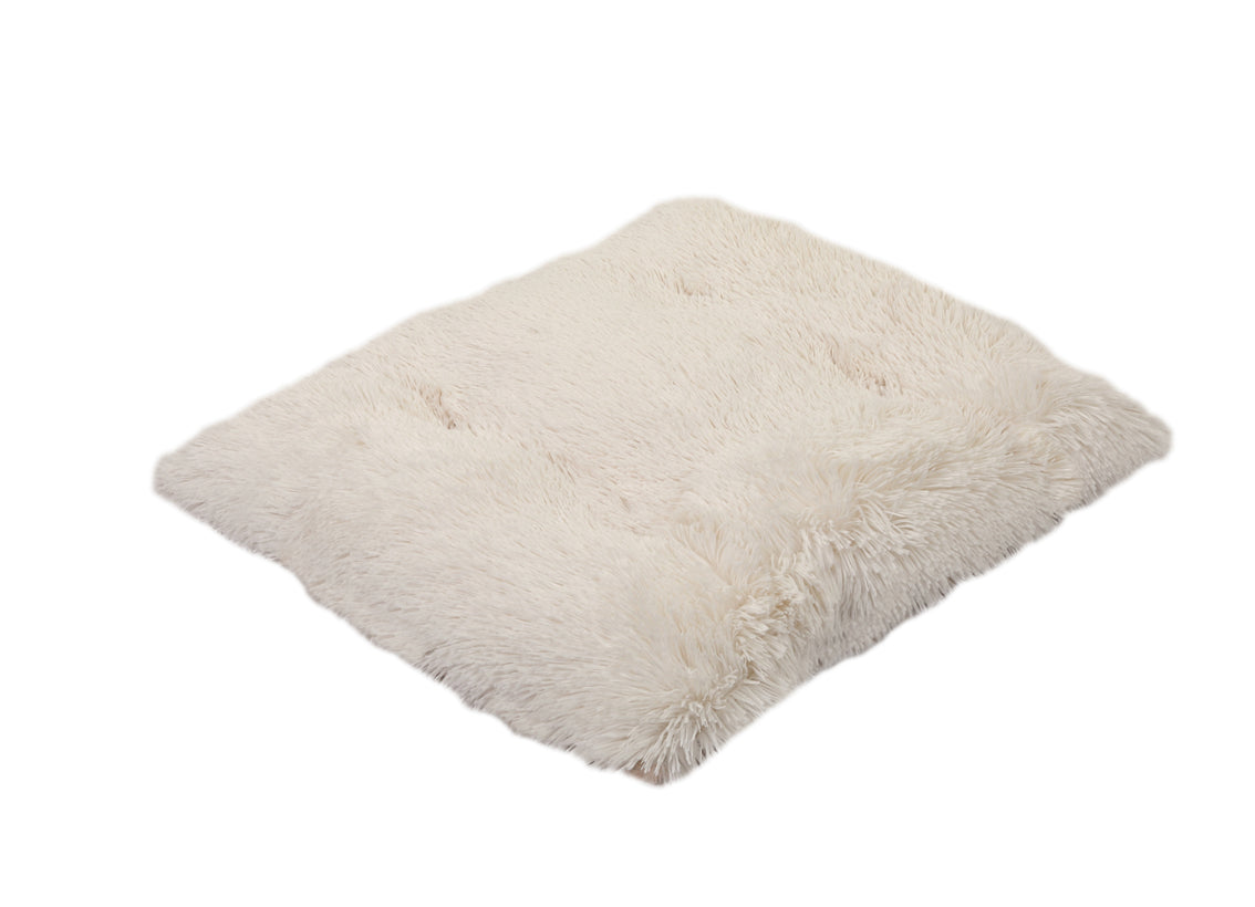 Cream Shag Pillow Bed