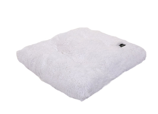 White Shag Pillow Bed
