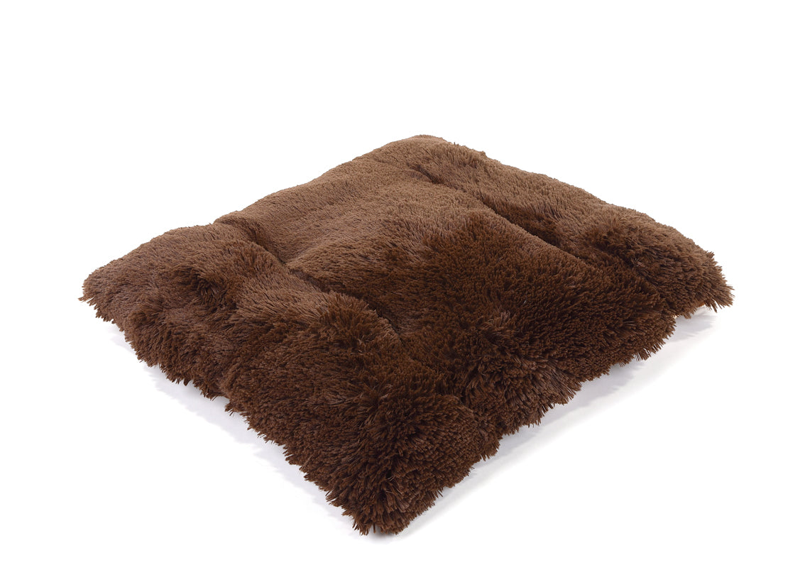 Exotic Fur Brown/Gold with Chocolate Shag Pillow Bed