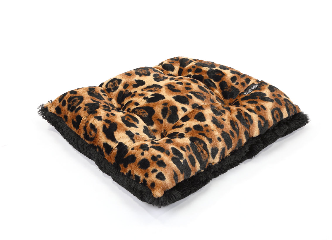 Big Cat with Black Shag Pillow Bed