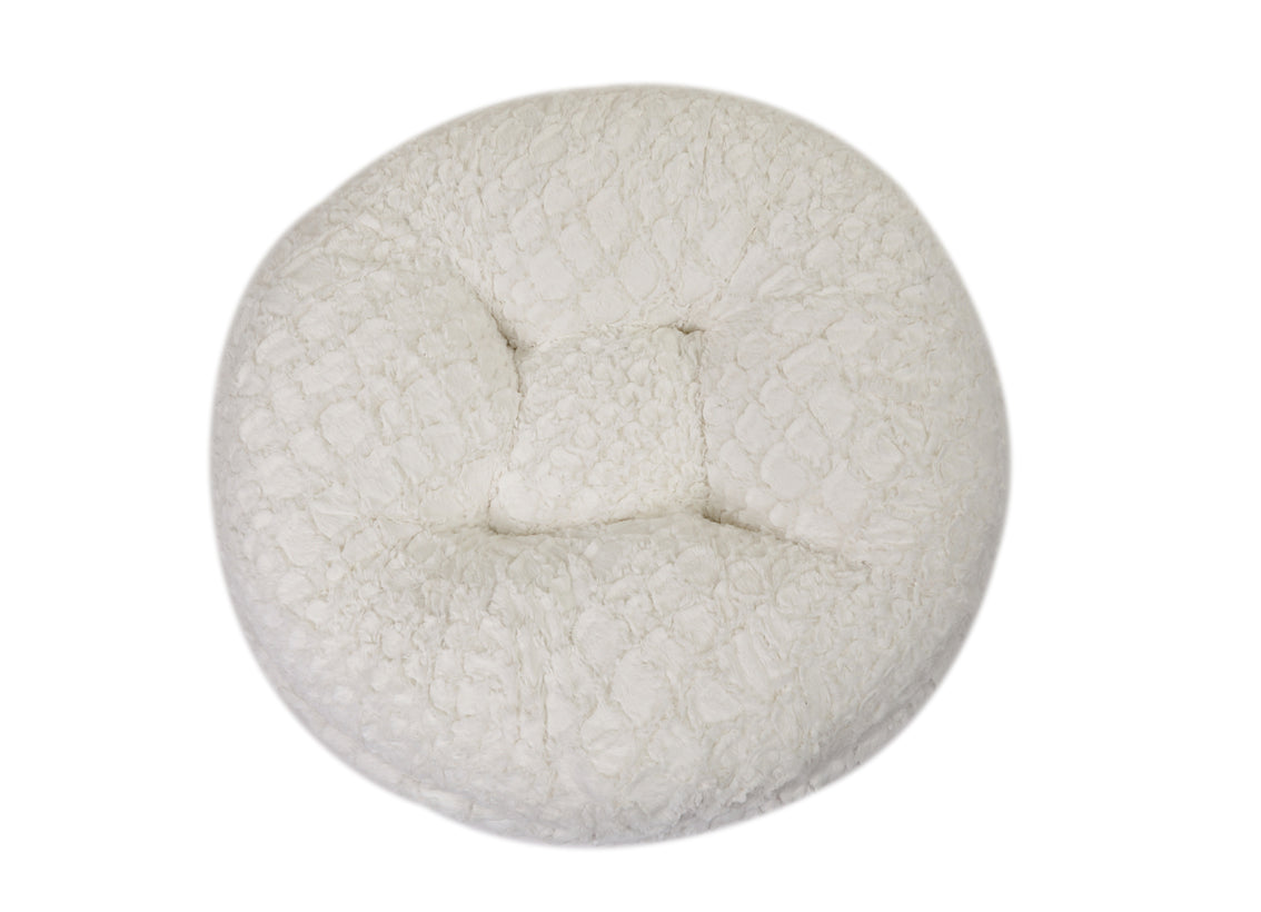 White Crocodile Mink Bagel Bed