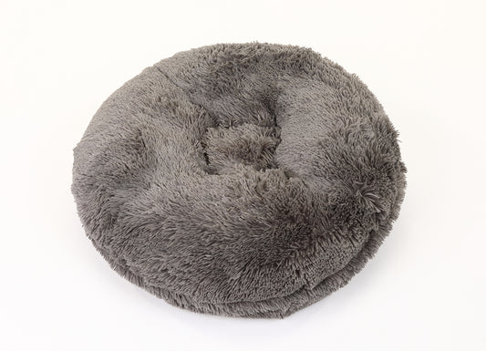 Grey Shag Bagel Bed