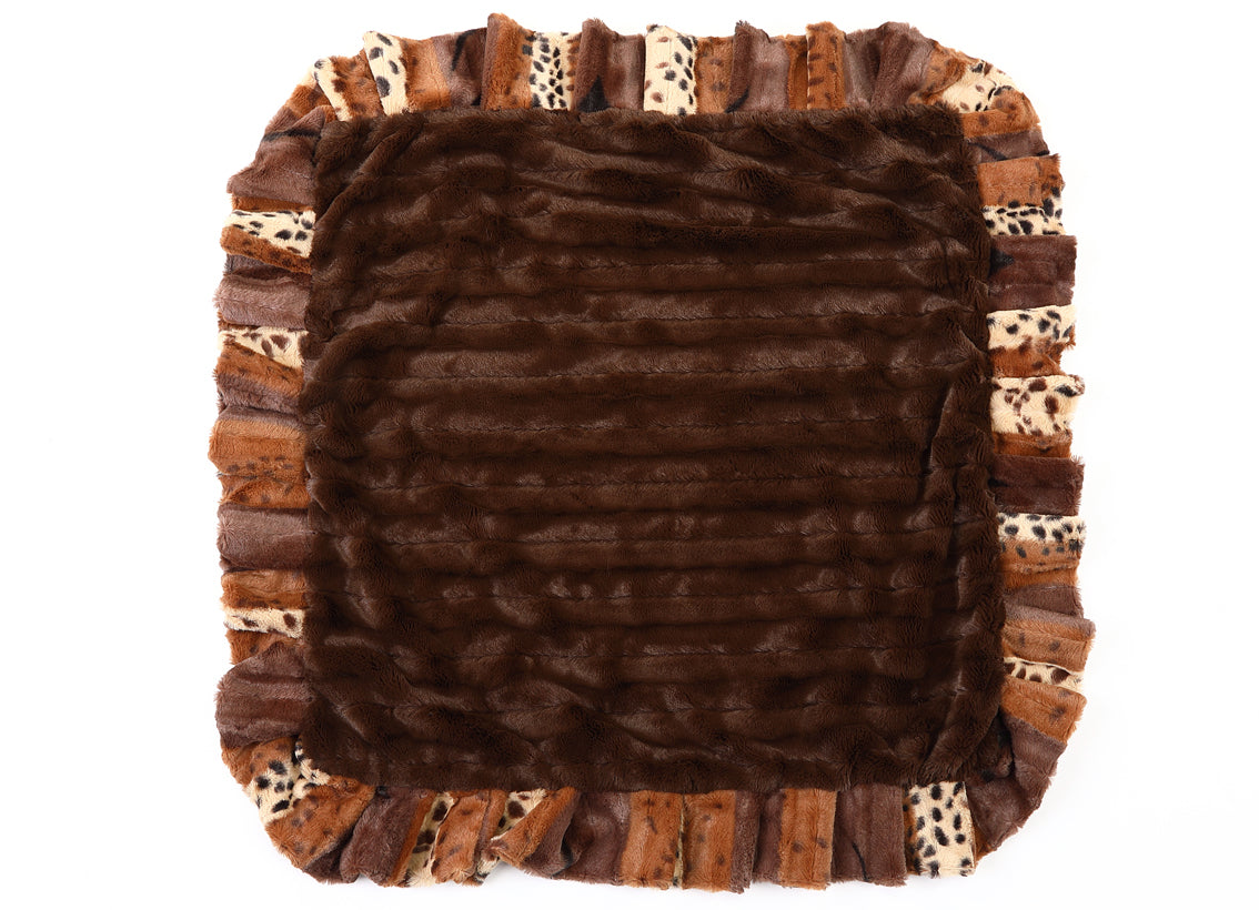 Exotic Fur Brown/Gold and Chocolate Mink Blanket