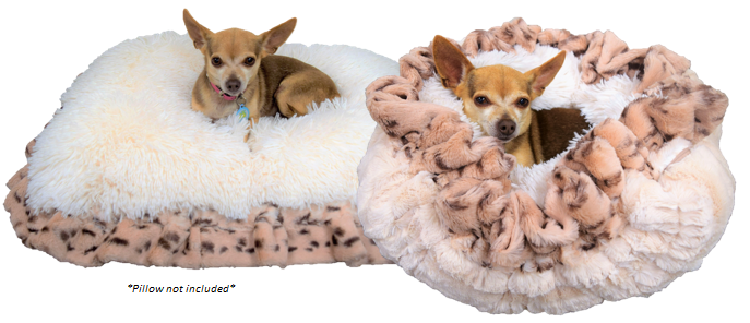 Cream Mink, Snow Leopard, & Cream Shag Travel Bed/Blanket